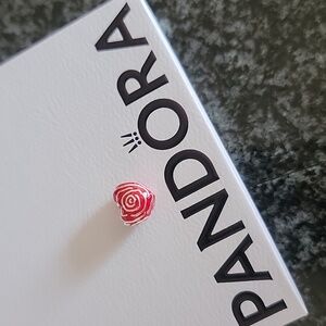 Pandora Red Rose Heart Charm